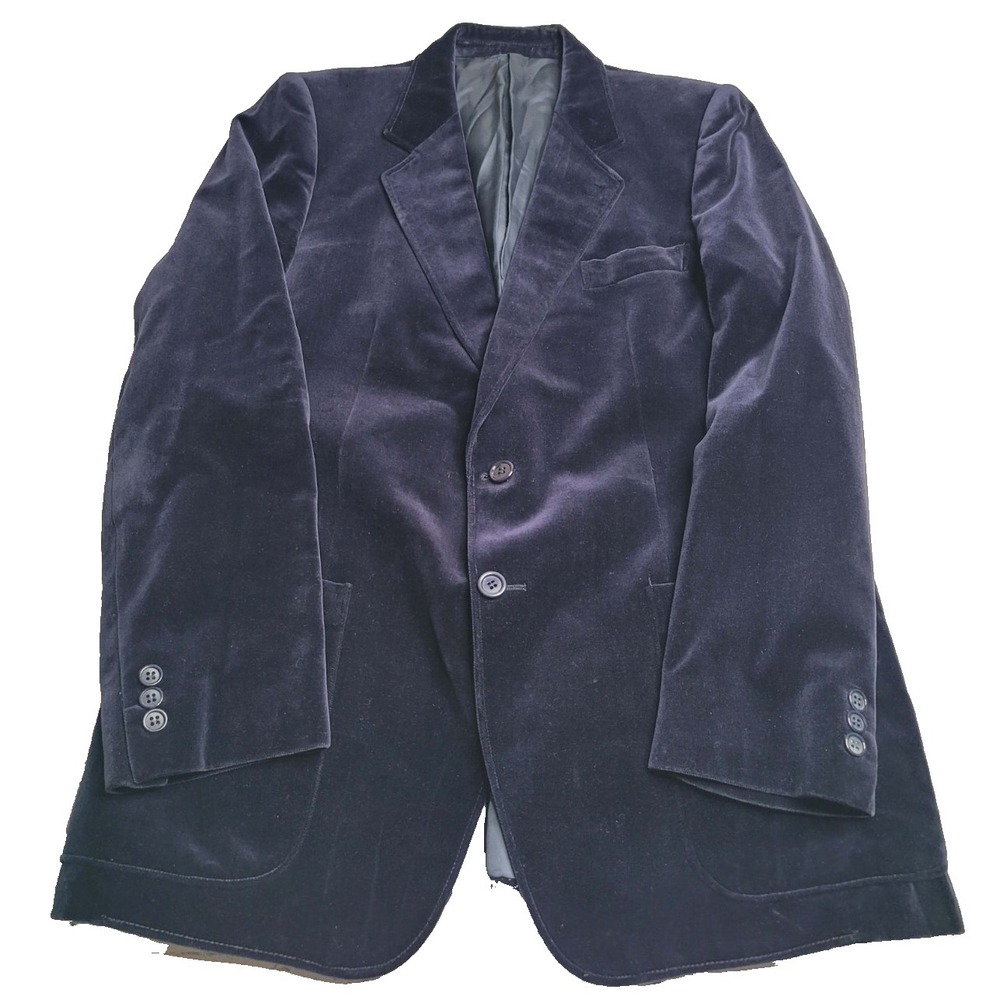 Jean Paul Germain Navy‎ Blue Velvet Blazer Men's 34R